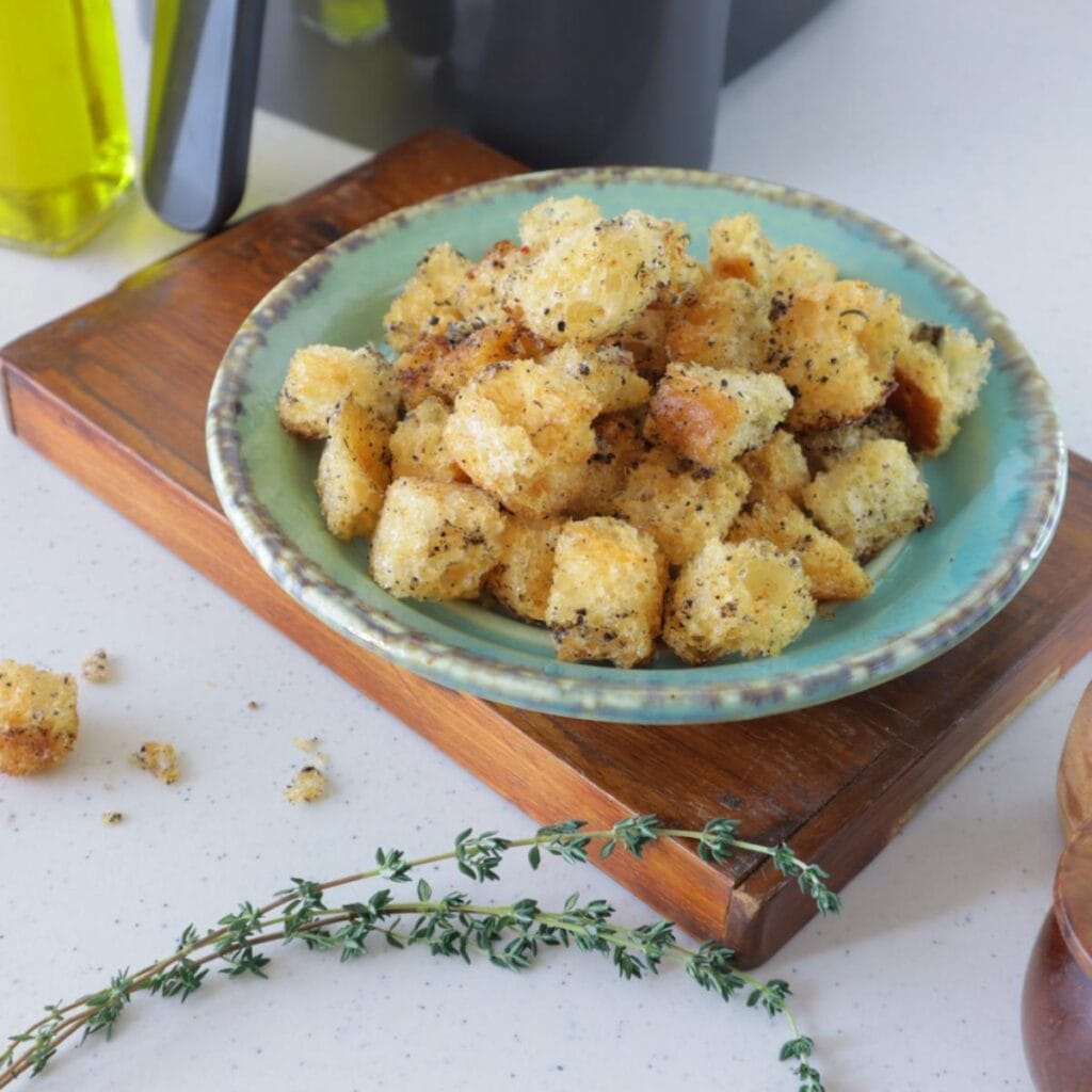 Bowl of Air Fried Croutons
