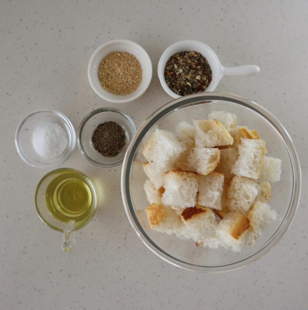 Ingredients to Make Air Fried Croutons
