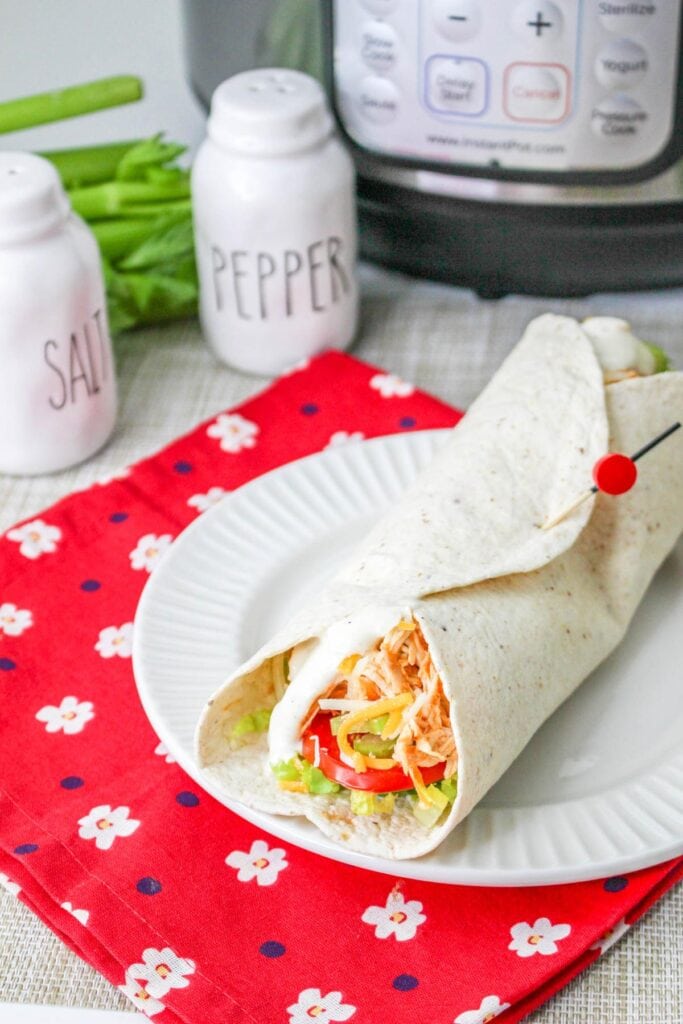 Buffalo Chicken Wrap on a Plate