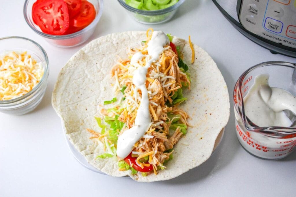 Chicken wrap with ranch sauce