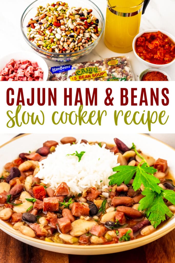 Slow Cooked Ham and Beans Recipe Pin