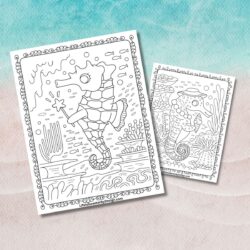 2 seahorse printables for kids