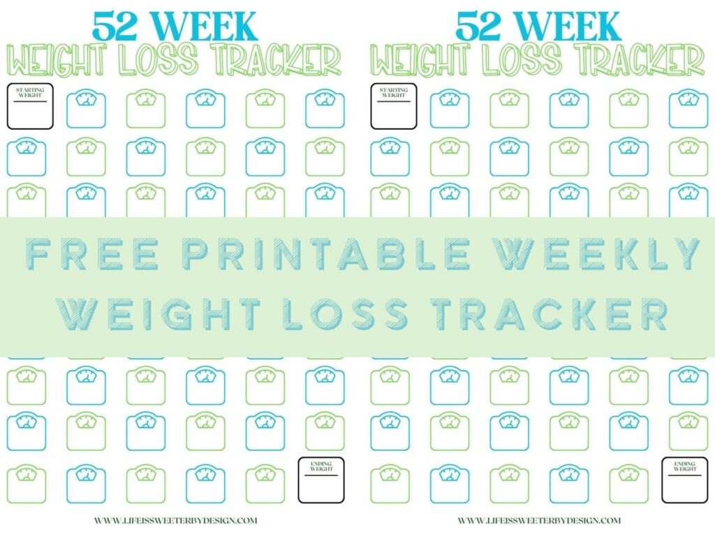 Printable Weekly Tracker for Weight Loss Journey