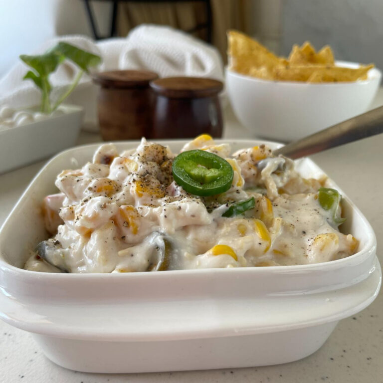 Serving of corn dip