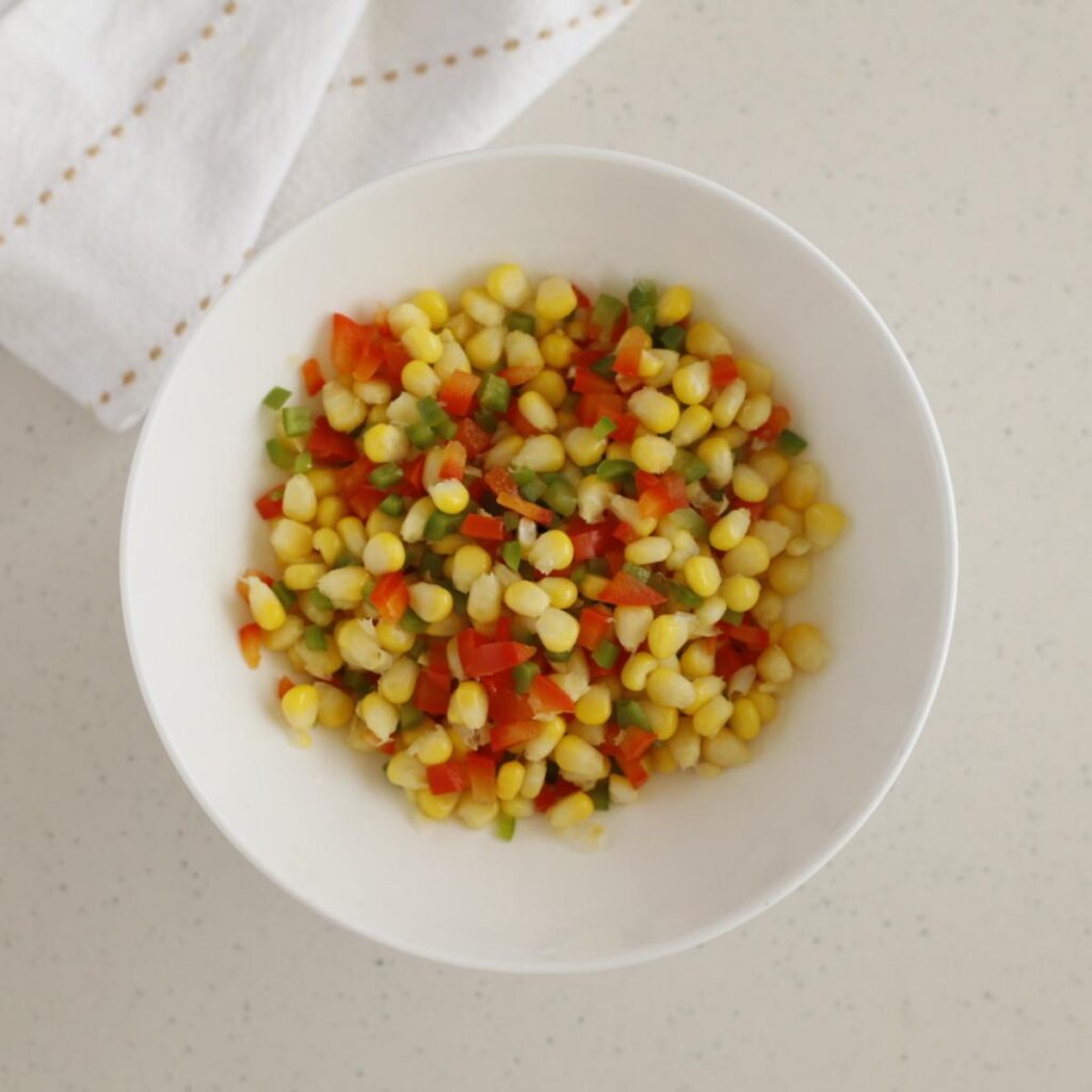 bowl of corn and bellpepper