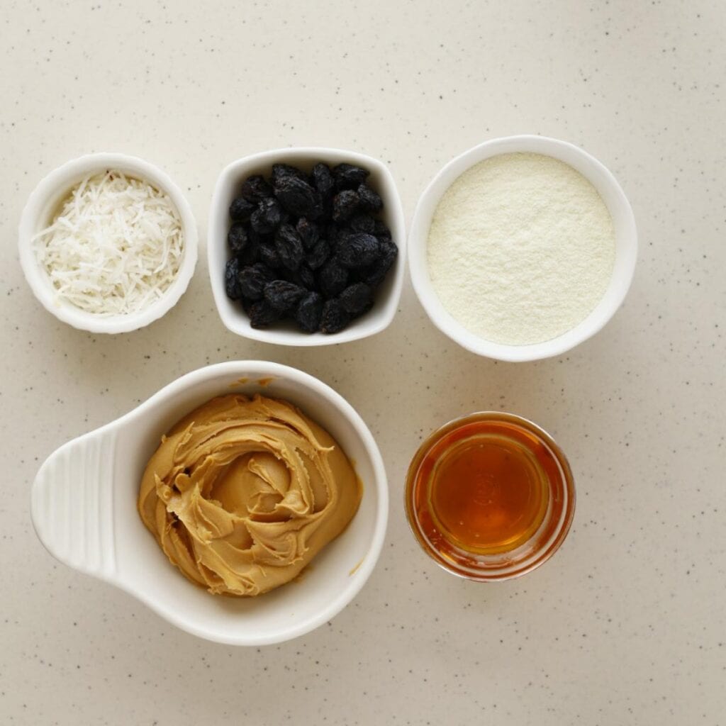 Ingredients to make energy bar recipe