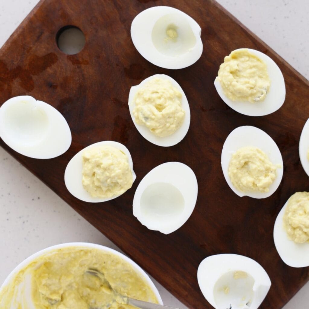 assembling deviled egg recipe