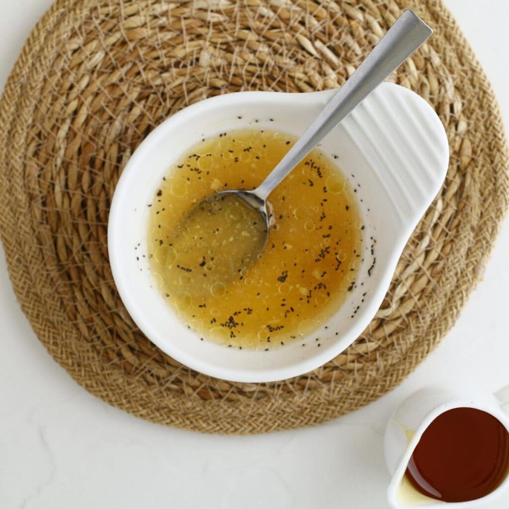 bowl of dressing for fruit salad