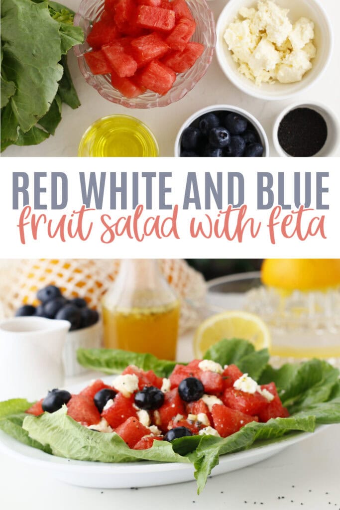 Red White and Blue Fruit Salad with Feta Pin