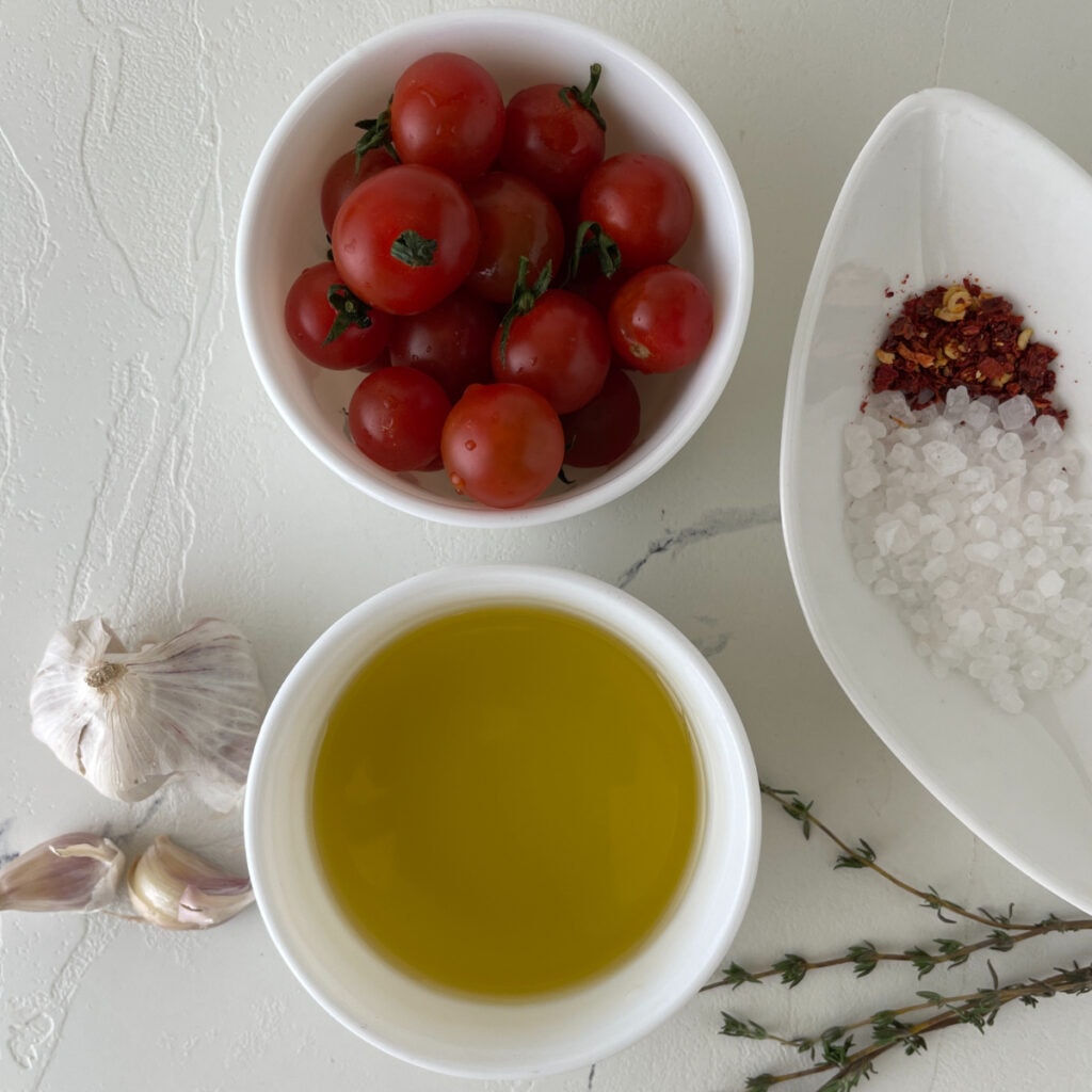 ingredients to make homemade sun-dried tomatoes