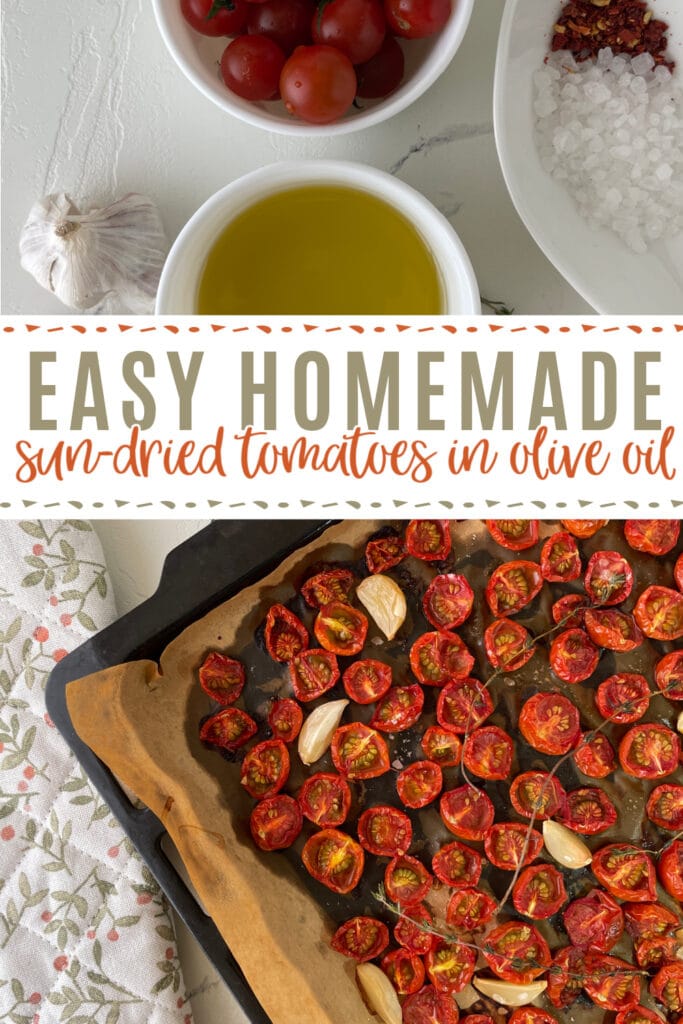 Easy Homemad sun-dried tomatoes in olive oil pin