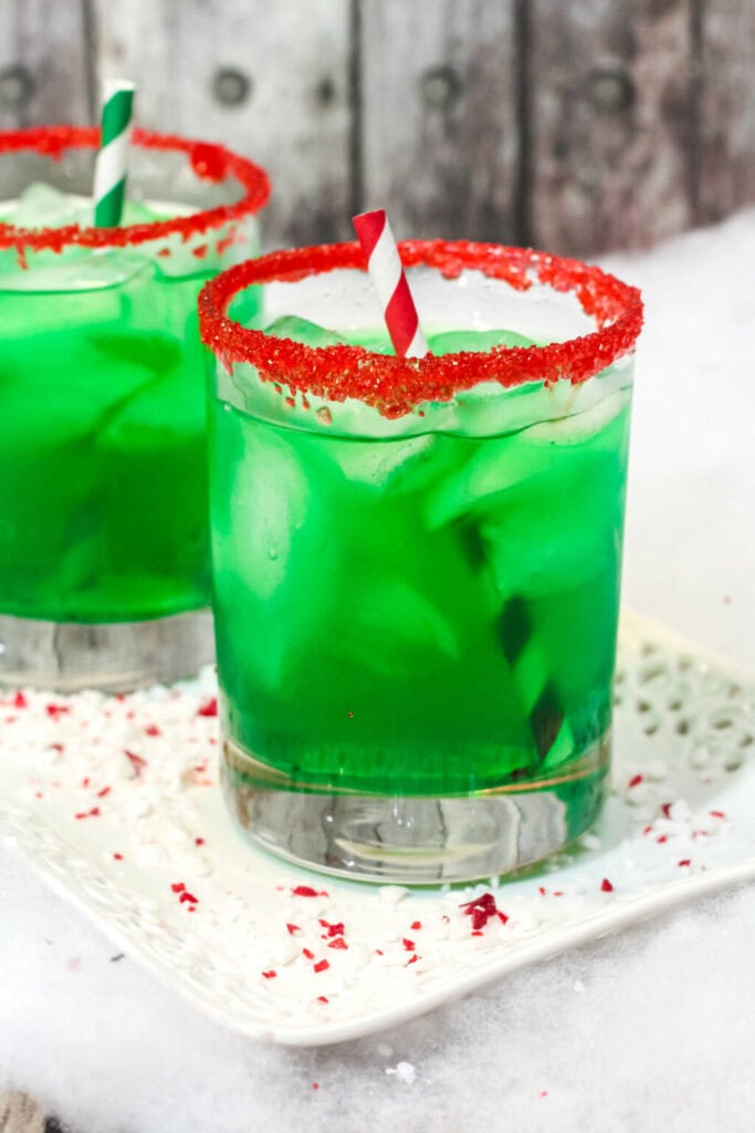 Glass of grinch punch