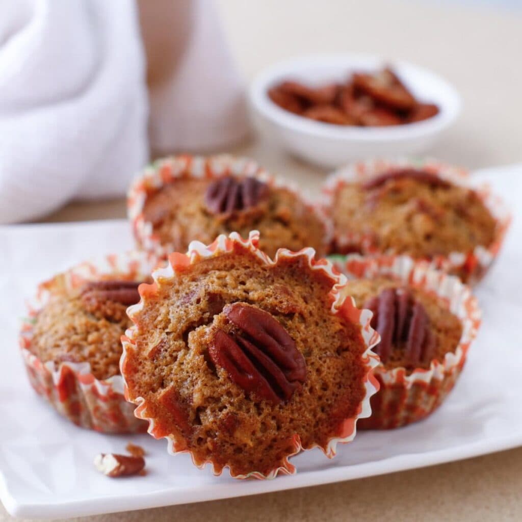 muffin filled with pecans