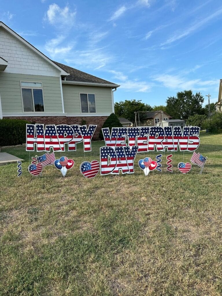 happy veterans day yard card