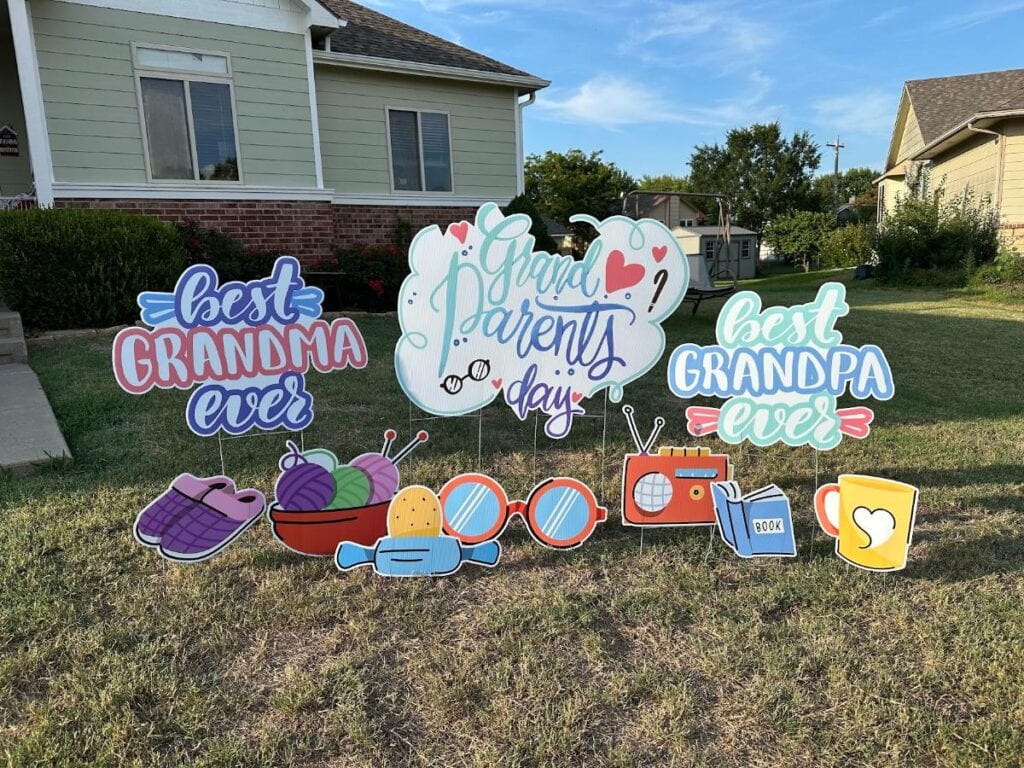 happy grandparents day yard card
