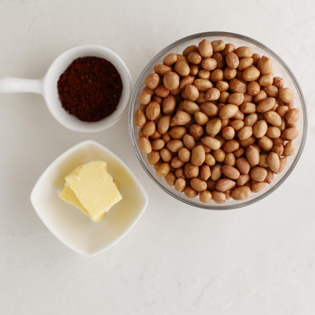 Peanuts, butter, and tajin seasoning