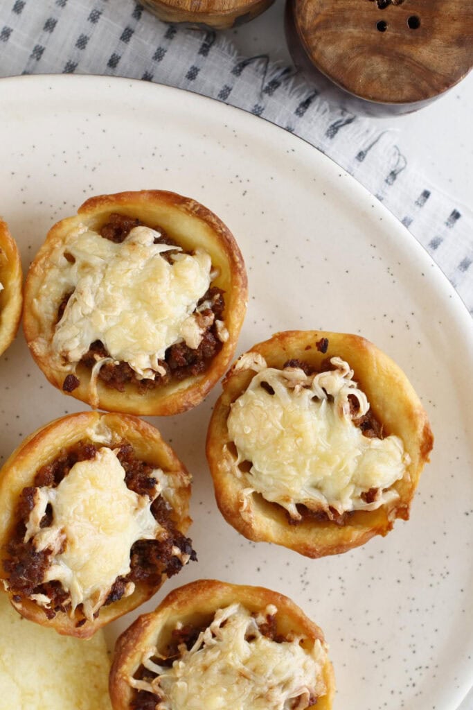 plate of meat muffins