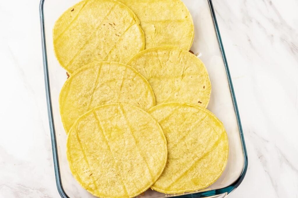 beef topped with tortilla wraps
