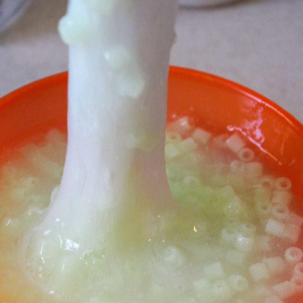 kneading slime mixture