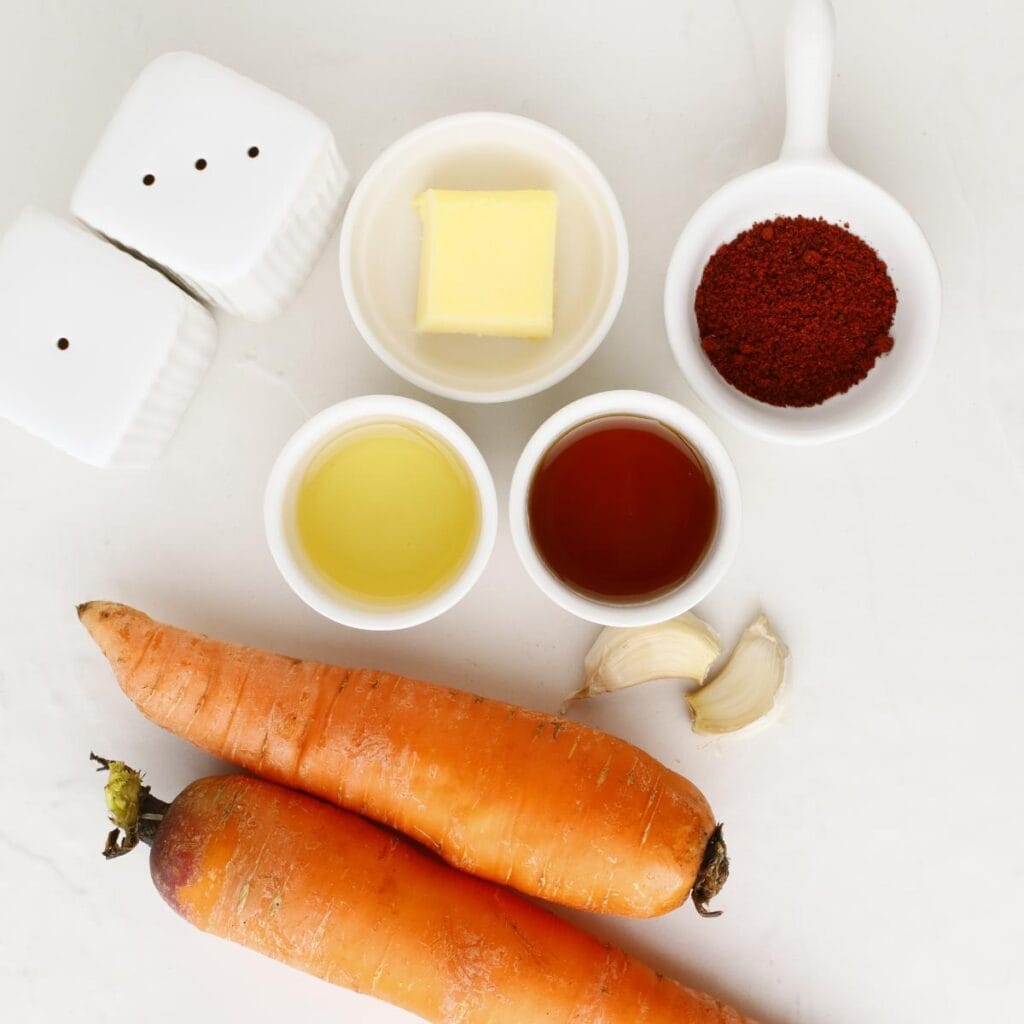 Ingredients to make carrot fries