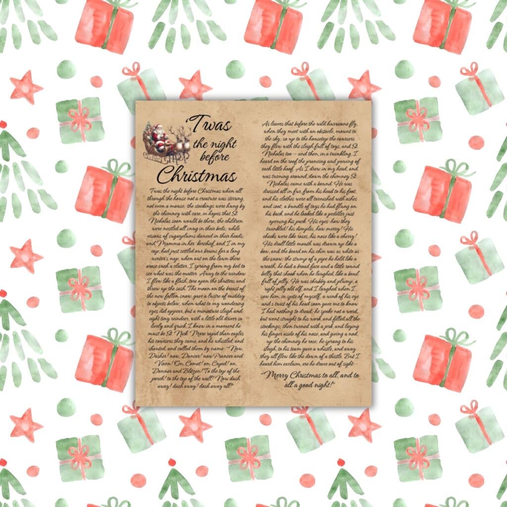 Printable Poem for Christmas