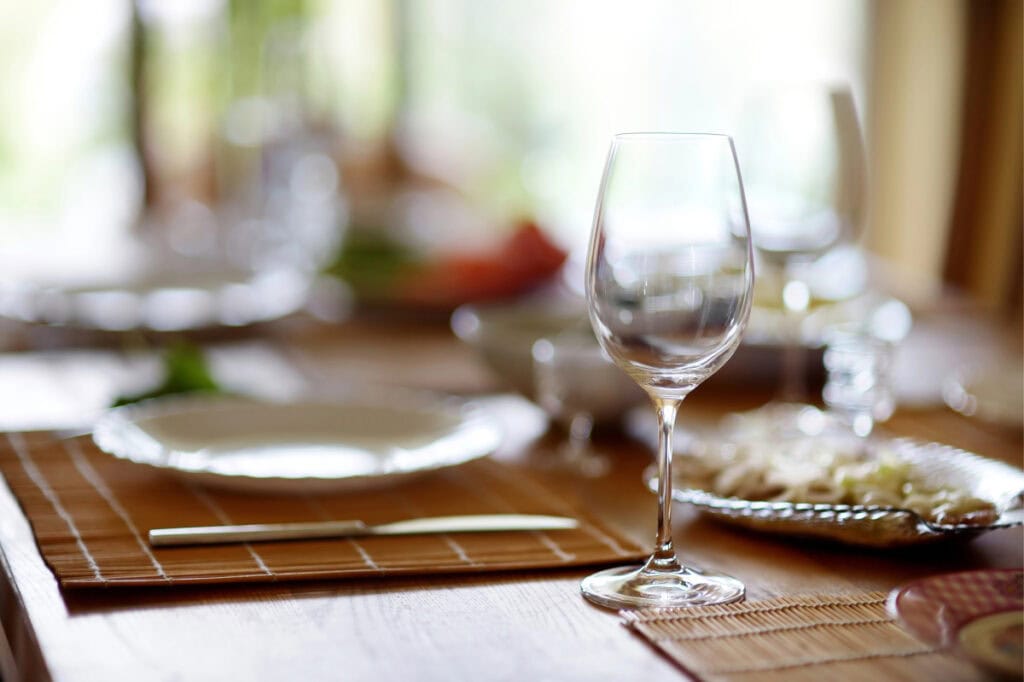 table set for dinner