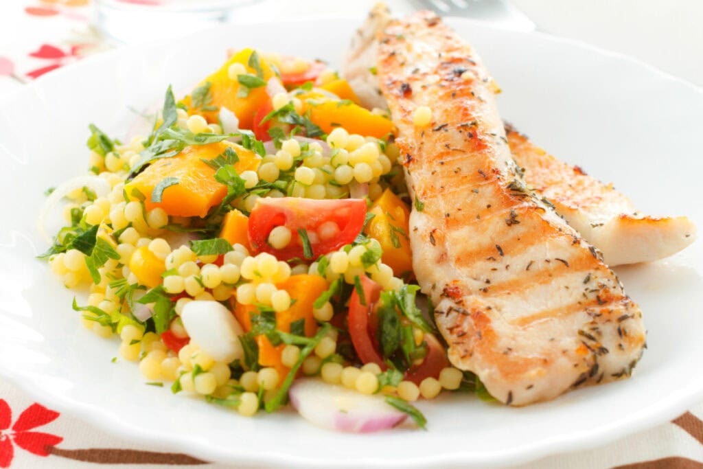 healthy dinner on a plate