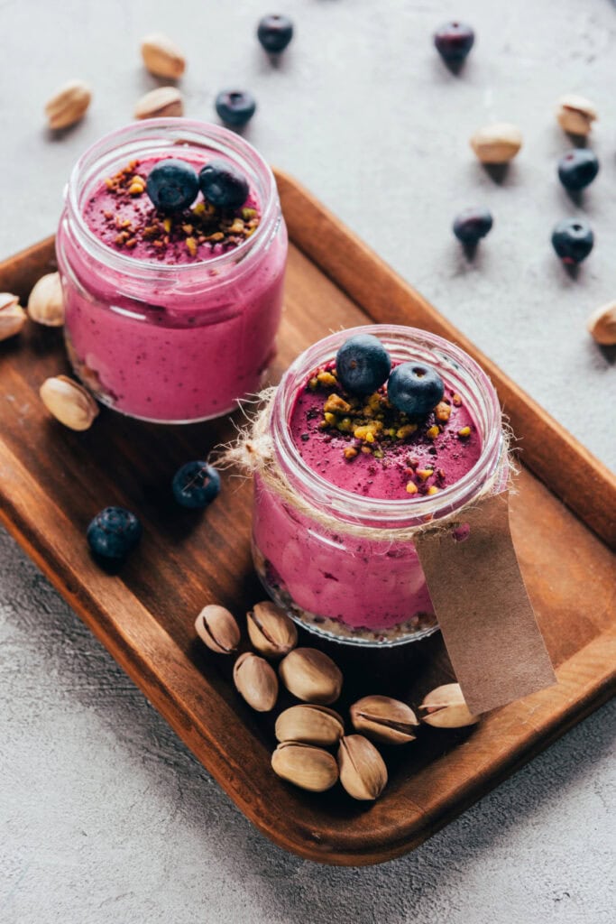 two berry smoothies