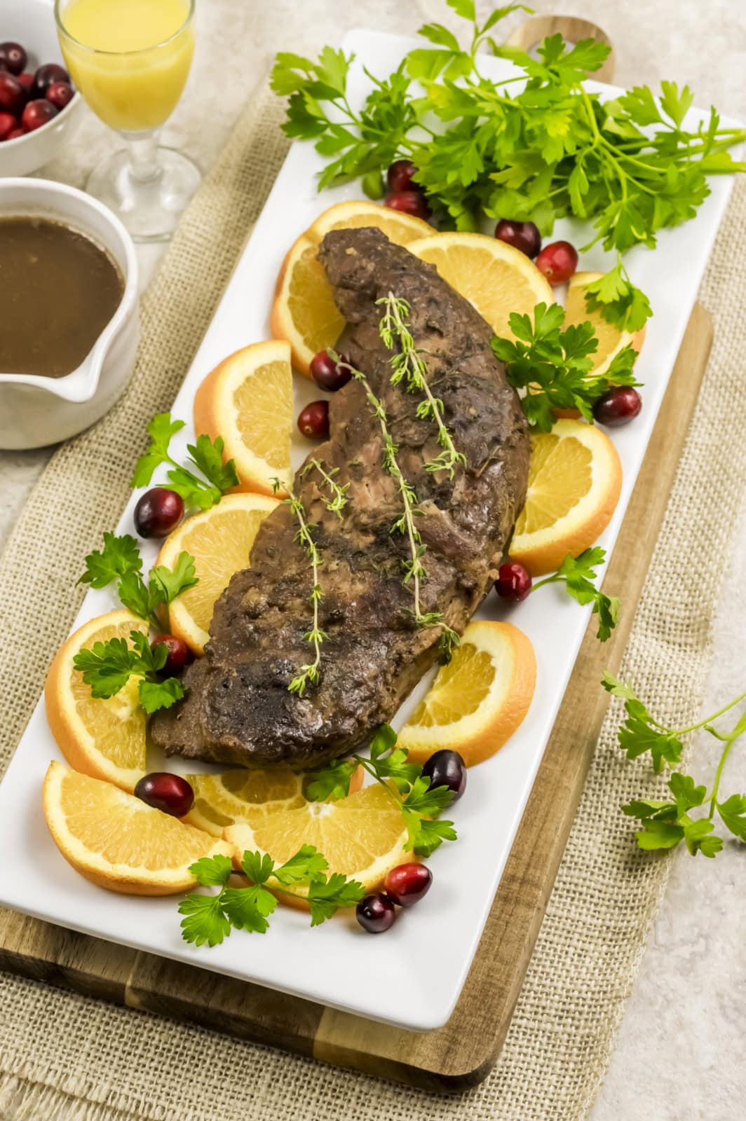 Slow Cooker Cranberry Orange Glazed Pork Tenderloin - Life is