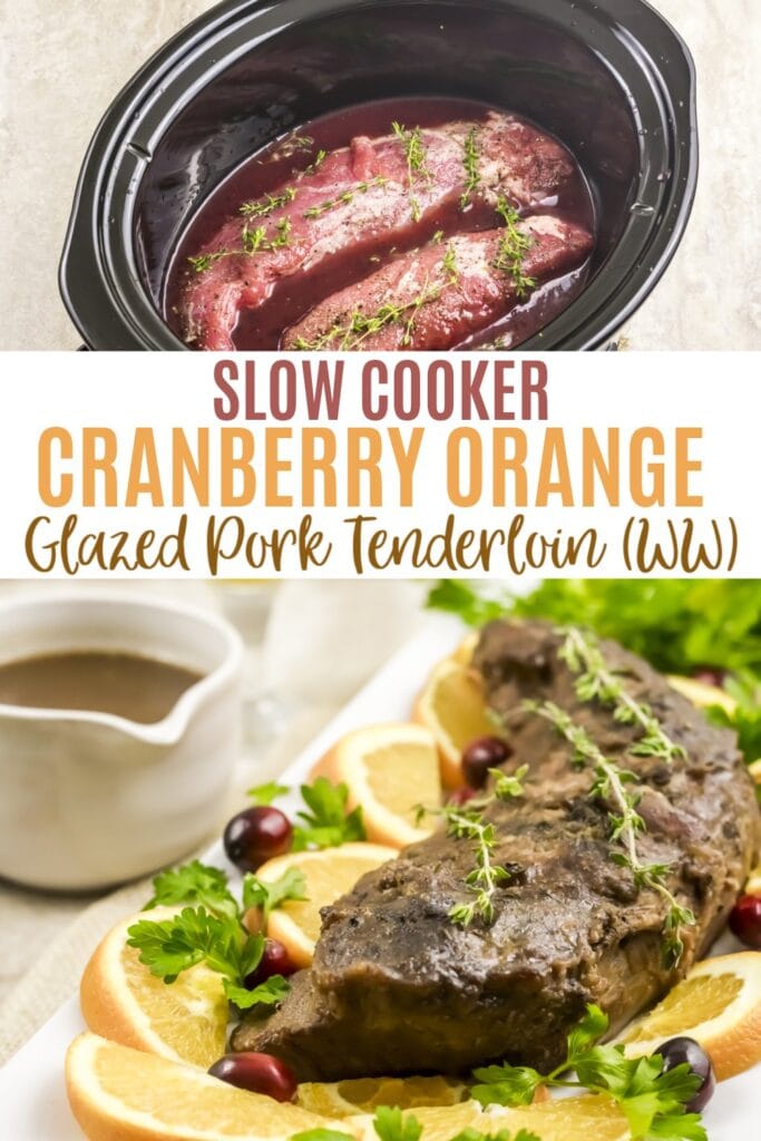 Cranberry orange glazed pork tenderloin pin post