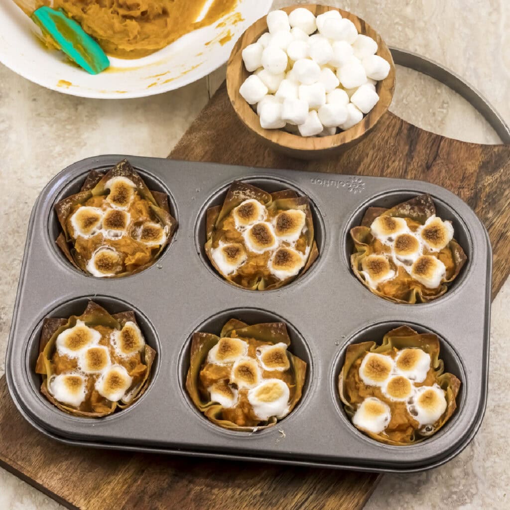 sweet potato pie tarts with marshmallows