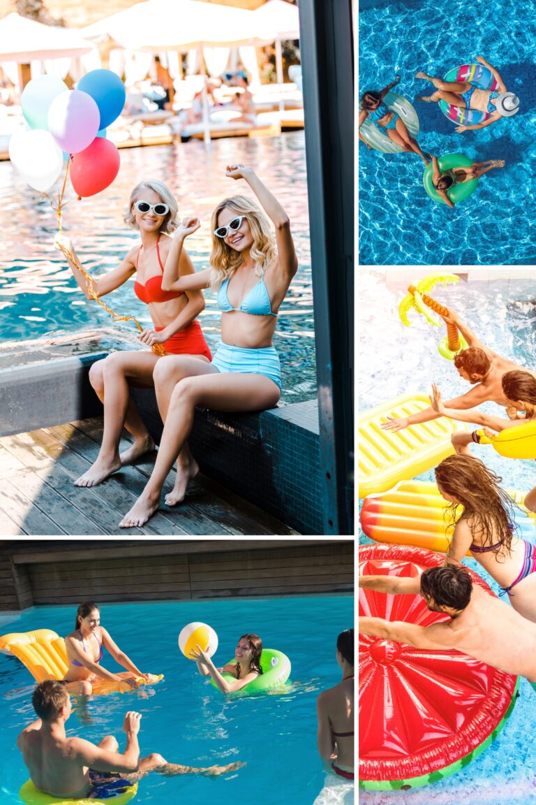 Collage of pool parties