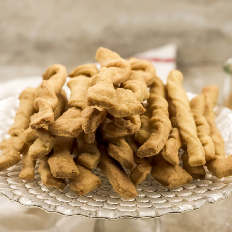 cheese straws in a plate