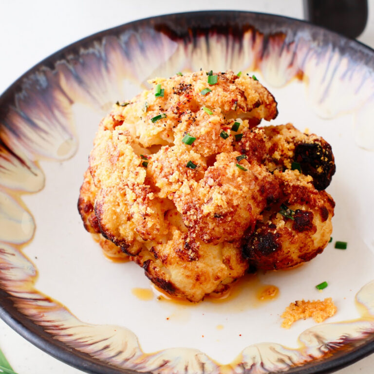 Cauliflower with chives on top