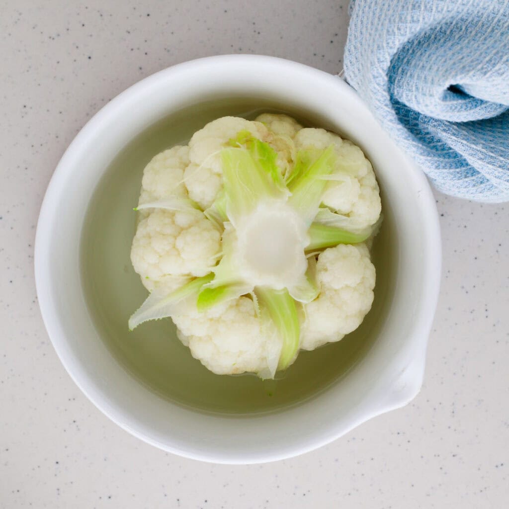 Preparation of the cauliflower
