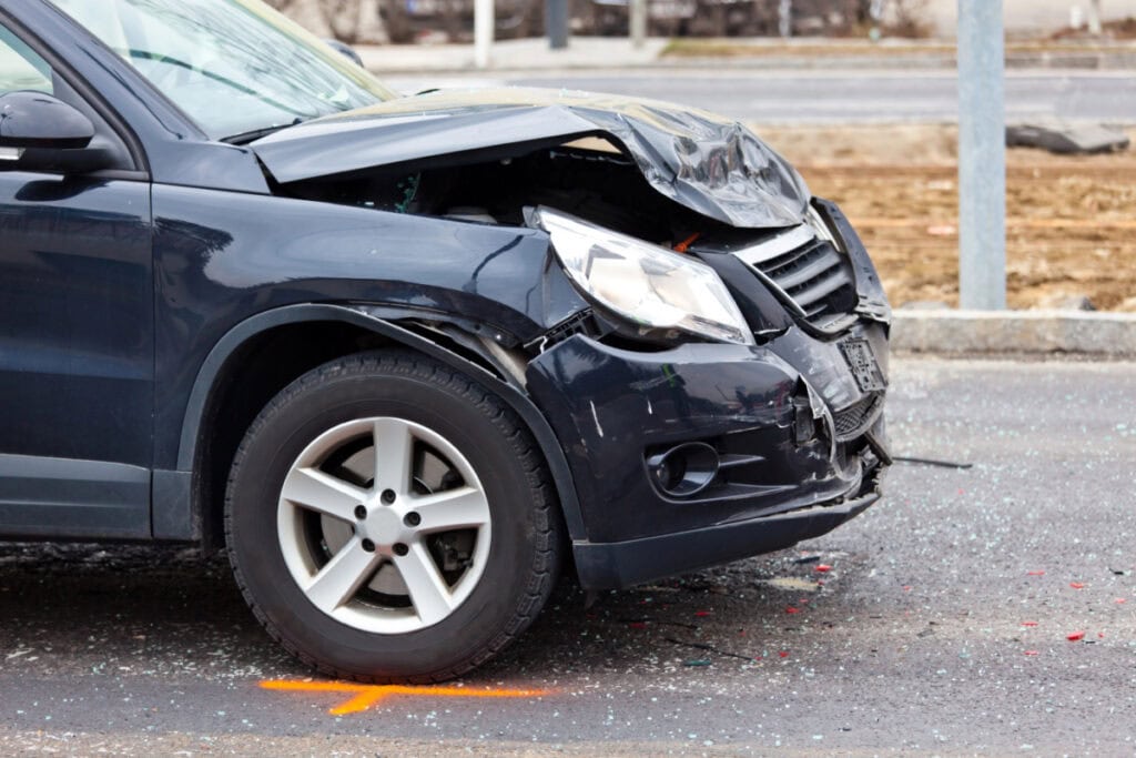 car smashed up from accident