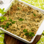Finished product of broccoli cauliflower casserole