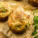 2 pieces of cheesy zucchini muffins