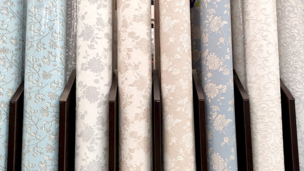 rolls of pastel wallpaper