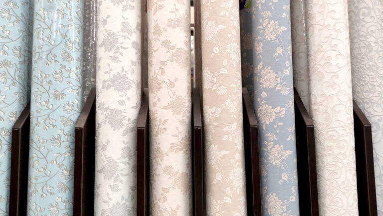 rolls of pastel wallpaper