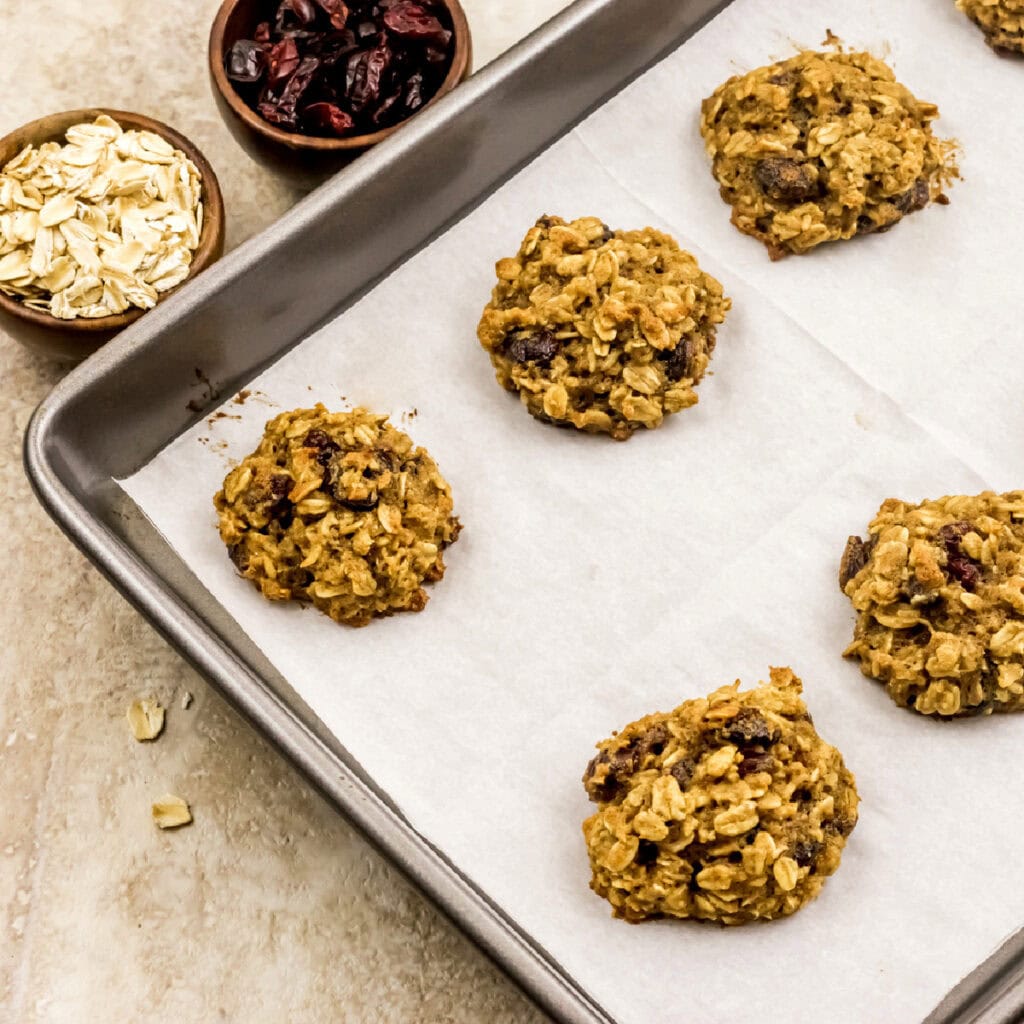 freshly cook cranberry oatmeal cookies