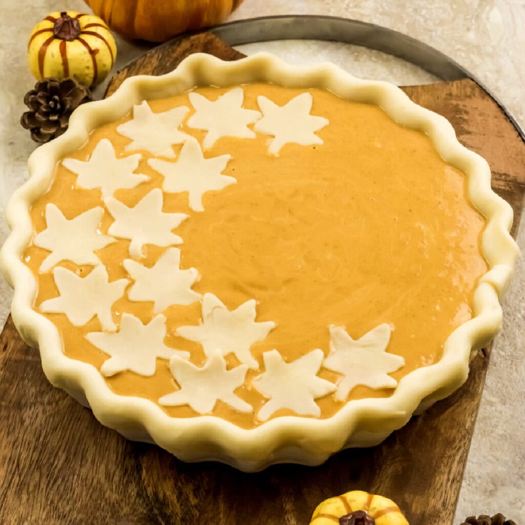 Uncooked pumpkin pie