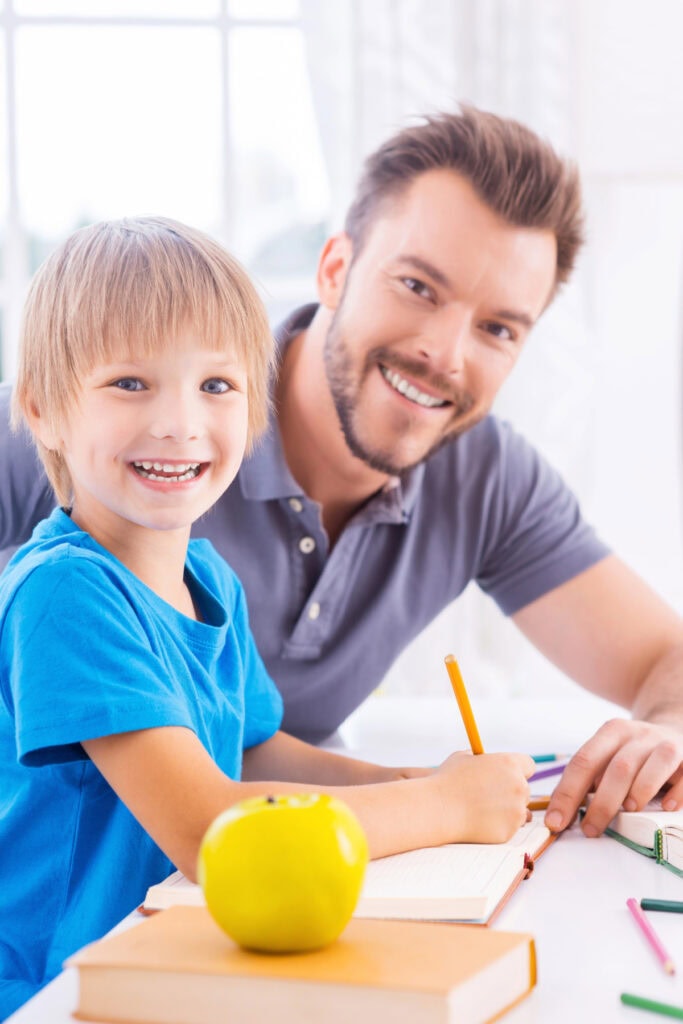 help with homework dad and son