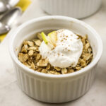 Delicious apple crisp dessert in a cap singe serving