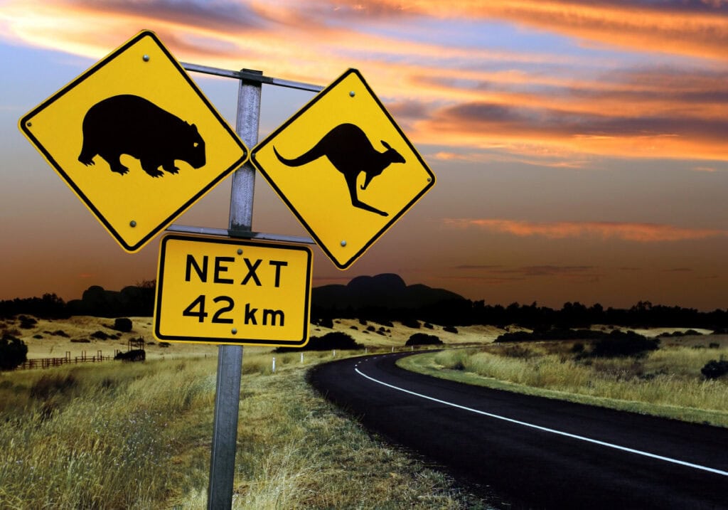 road signs for animals in Australia