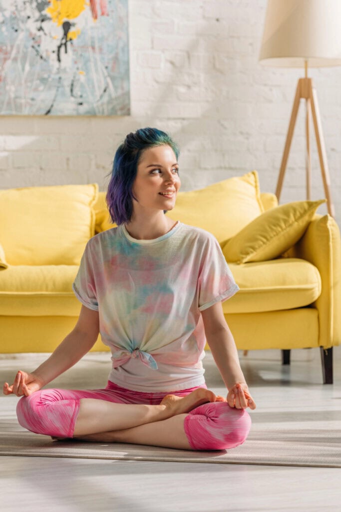 woman doing yoga