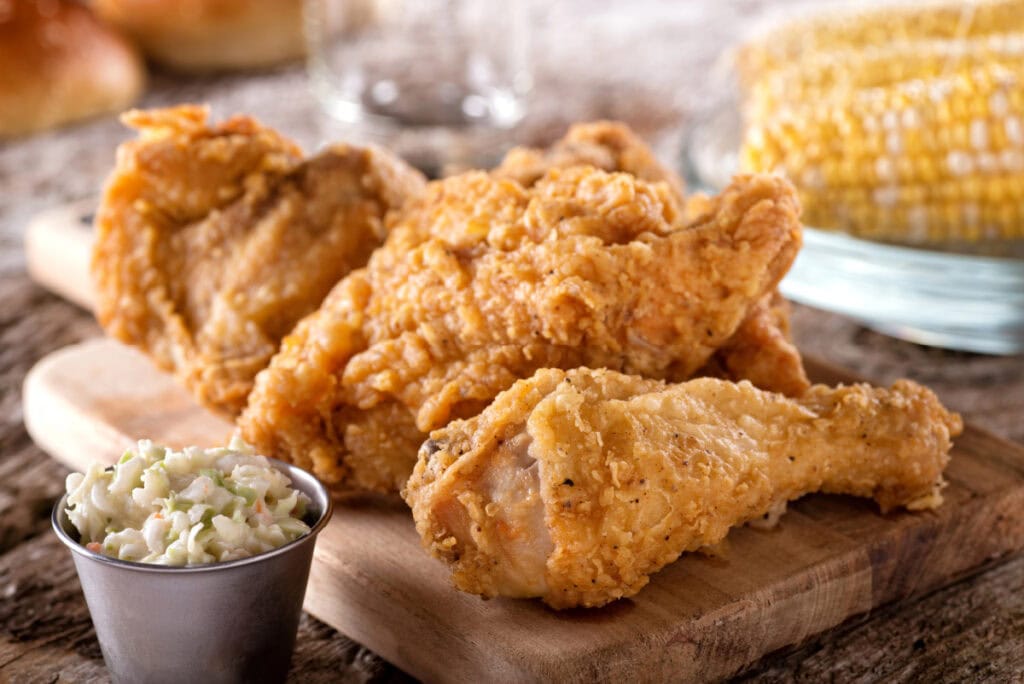 platter of fried chicken