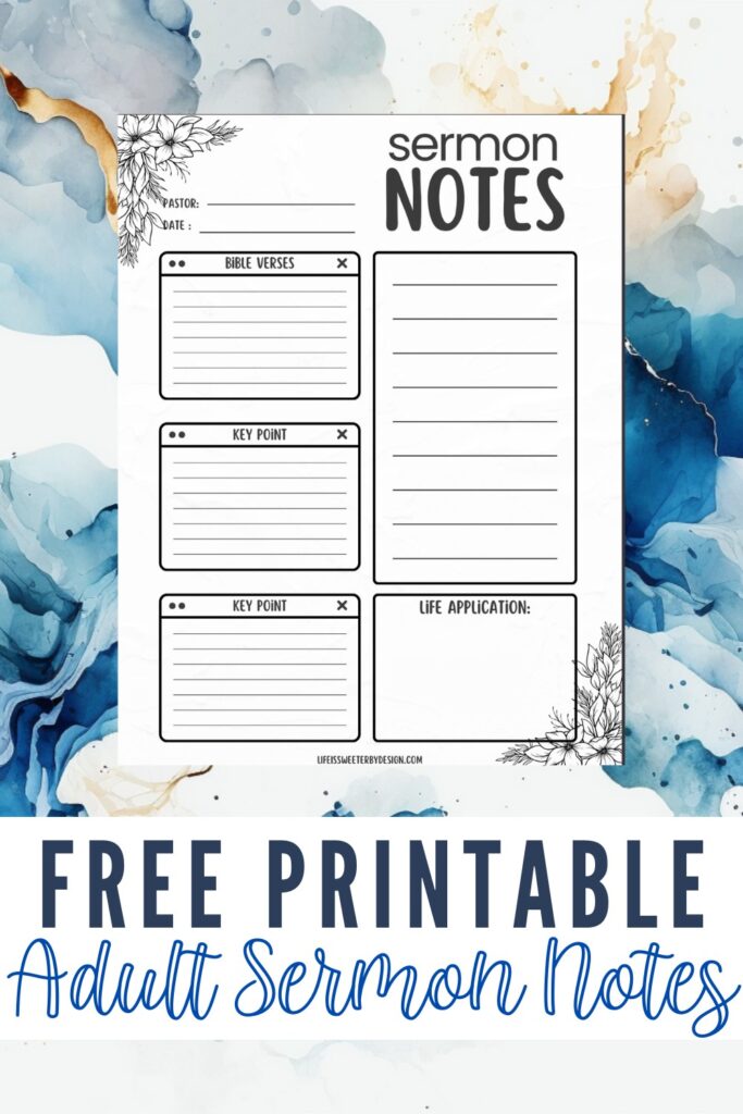 Free Printable Sermon Notes Pin