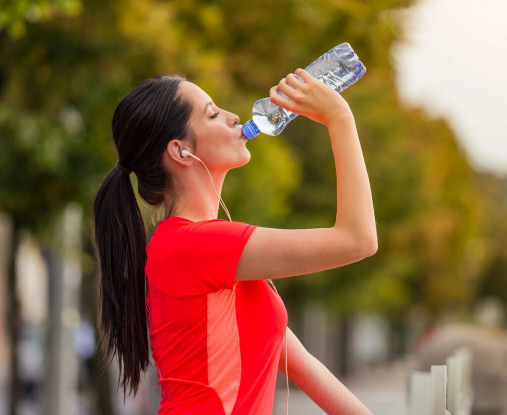 woman drinking water