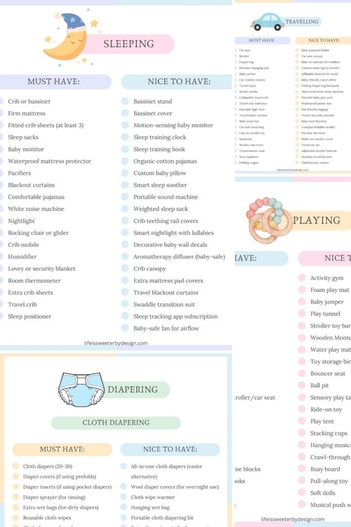 free printable baby registry guide